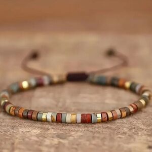Jasper stone adjustable size bracelet